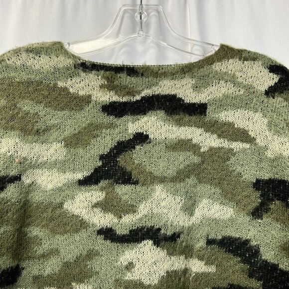 Falls Creek Womens V-Neck Multicolor Camo Print Long Sleeve Sweater Medium - Picture 6 of 8